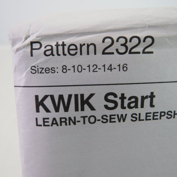 Kwik Sew 2322 sewing pattern sleepshirt, pillowcase EASY UNCUT night - Picture 3 of 6